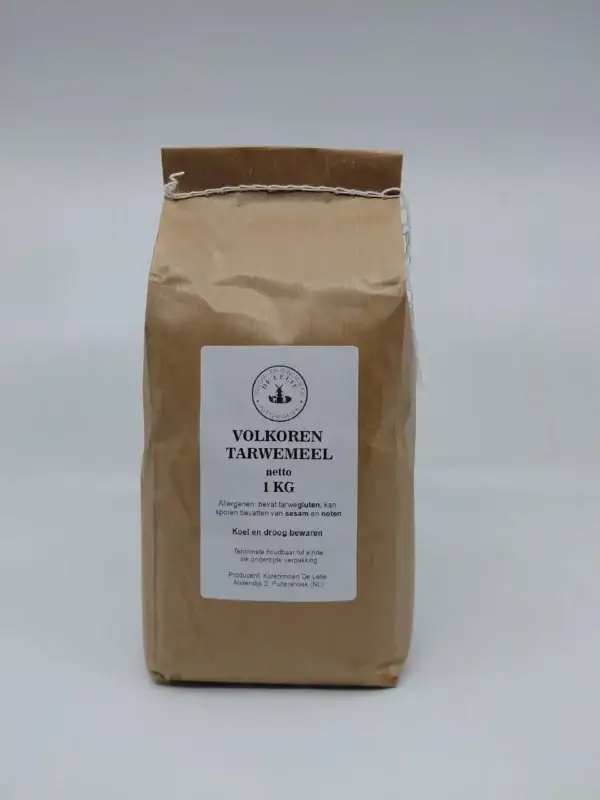 Volkoren tarwemeel 1KG kopen – steengemalen & graan uit NL (14% eiwit) - Afbeelding 2