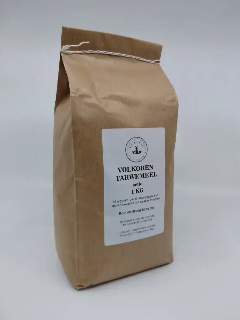 Volkoren tarwemeel 1KG kopen – steengemalen & graan uit NL (14% eiwit)