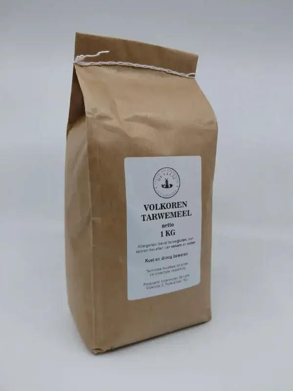 Volkoren tarwemeel 1KG kopen – steengemalen & graan uit NL (14% eiwit)