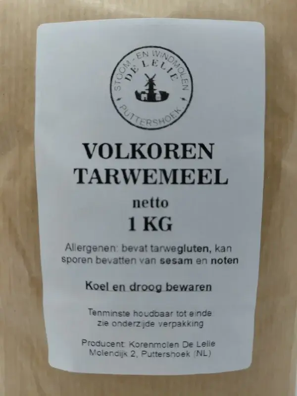 Volkoren tarwemeel 1KG kopen – steengemalen & graan uit NL (14% eiwit) - Afbeelding 3